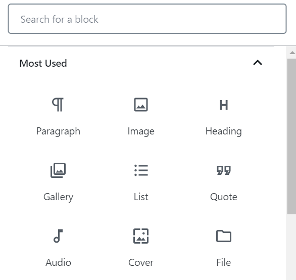 Gutenberg block editor