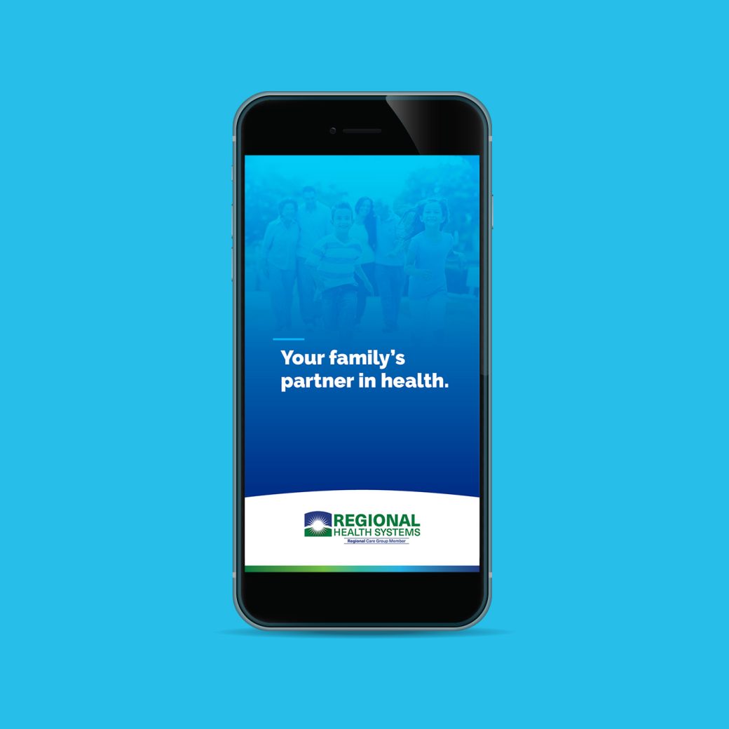 Phone reading "Your family's partner in Health"